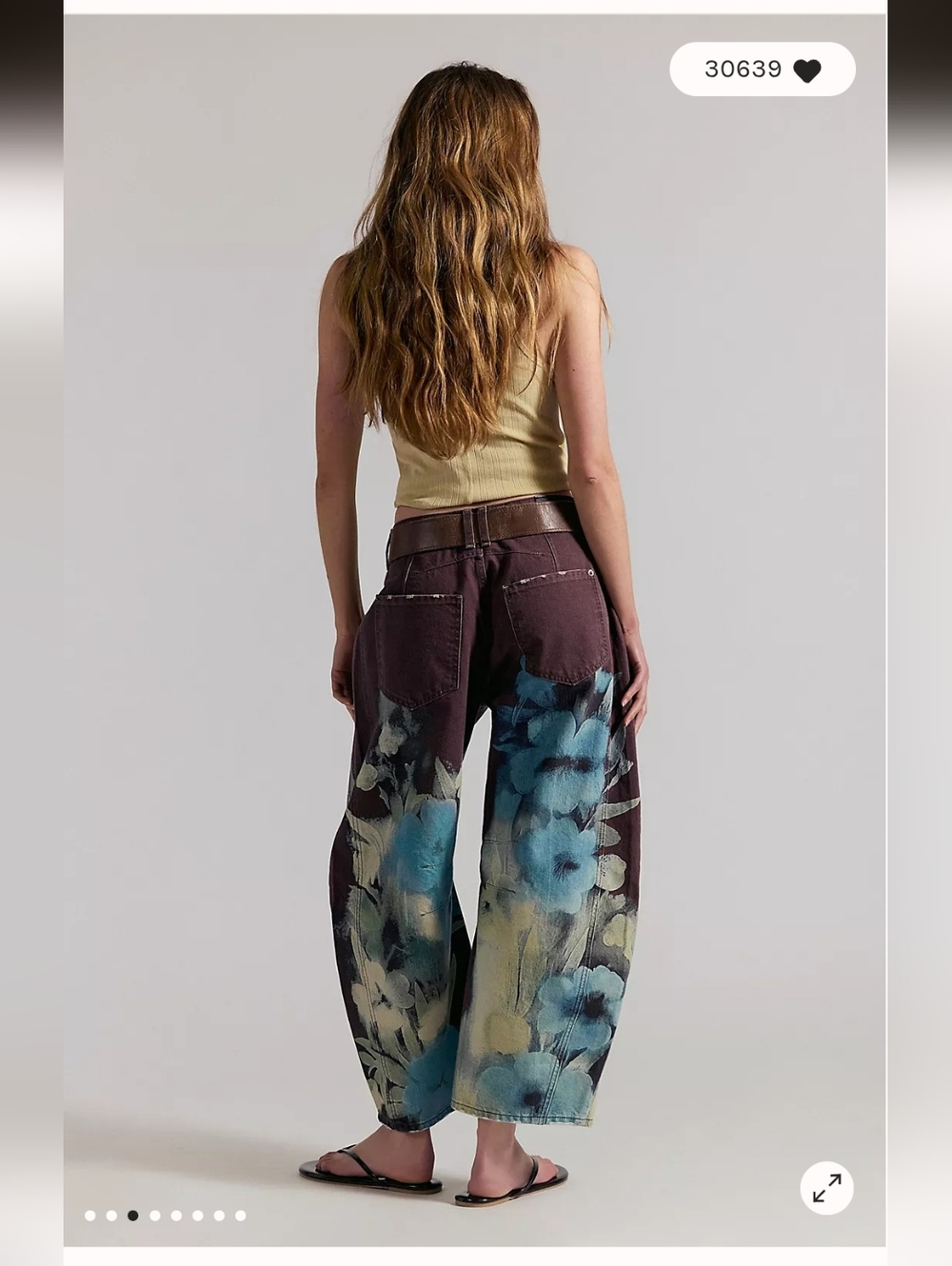 NWOT We The Free Good Luck Printed Barrel Jeans-Washed Floral - Picture 5 of 16